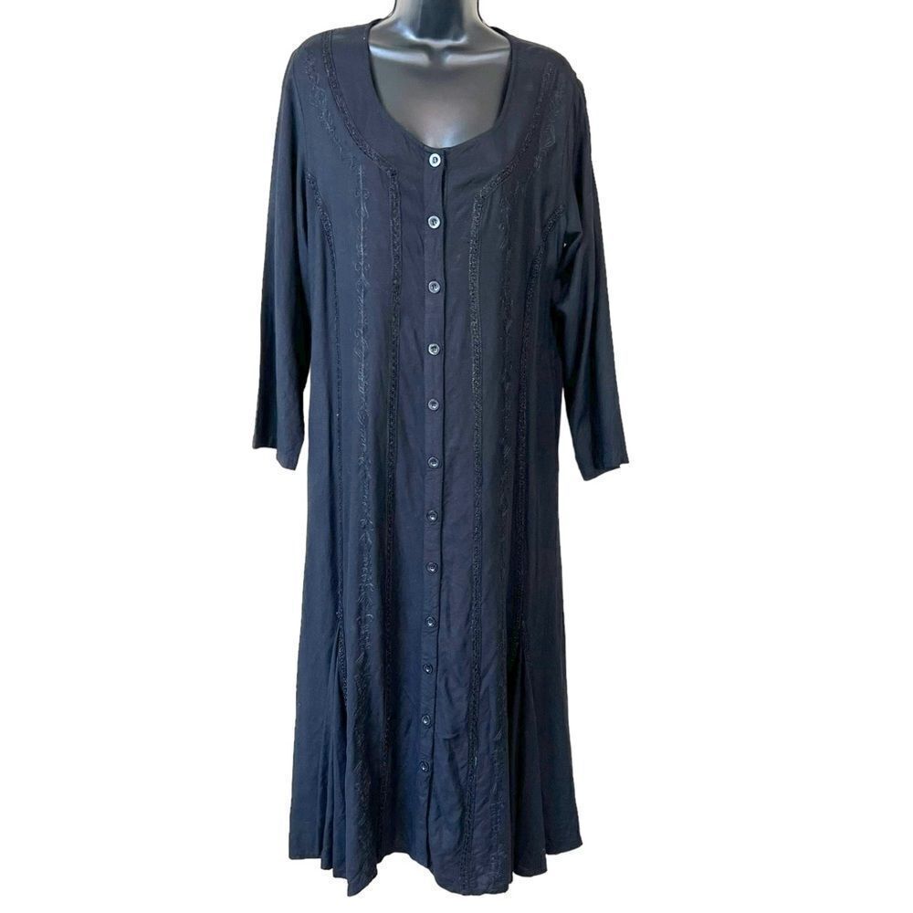 ORIGINAL ANTHONY Black Embroidered Boho Maxi Dress